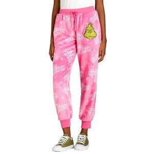 The Grinch Womens Plush Wooby Jogger Pink Large 12-14